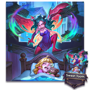 Sweet Tooth breaking through a borded up window ready to take the tooth of a sleeping child.