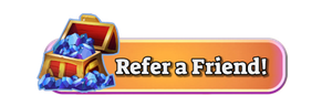 A refer a friend chest with gems sticking out of it