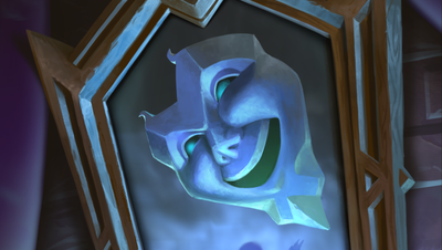 A ghostly face in an evil mirror