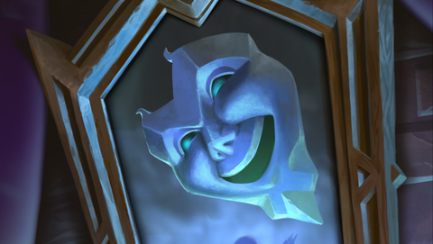 A ghostly face in an evil mirror