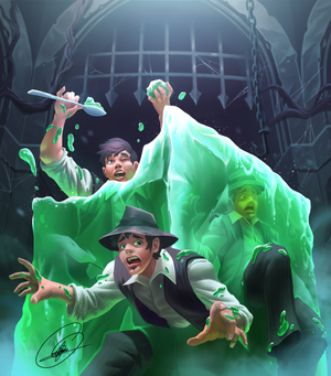 Indiana Clones got stuck inside a giant gelatinous cube while dungeon delving