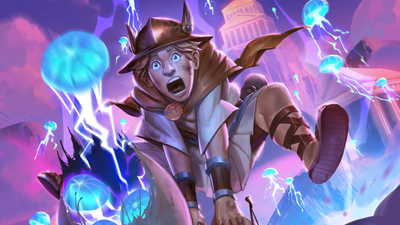 A thief escaping Olympus with a bag full of magical jellyfish