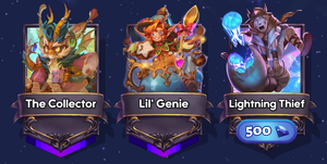 Captain options during a game's captain-select stage, with an unowned Lightning Thief in slot 3.