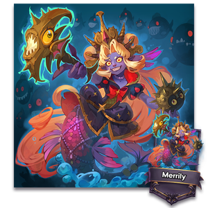 A sired deep in the ocean with a mischivous mean grin.