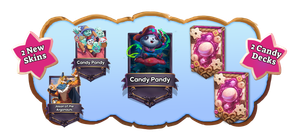 The Candy Pandy preorder bundle: Candy Pandy captain, two alt-arts, and two Candy theme decks.
