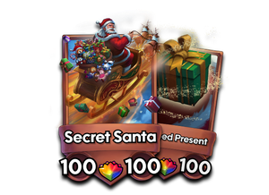 Secret Santa and his wrapped present